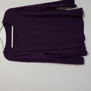 Elegant Dark Purple Long Sleeve Women's Top